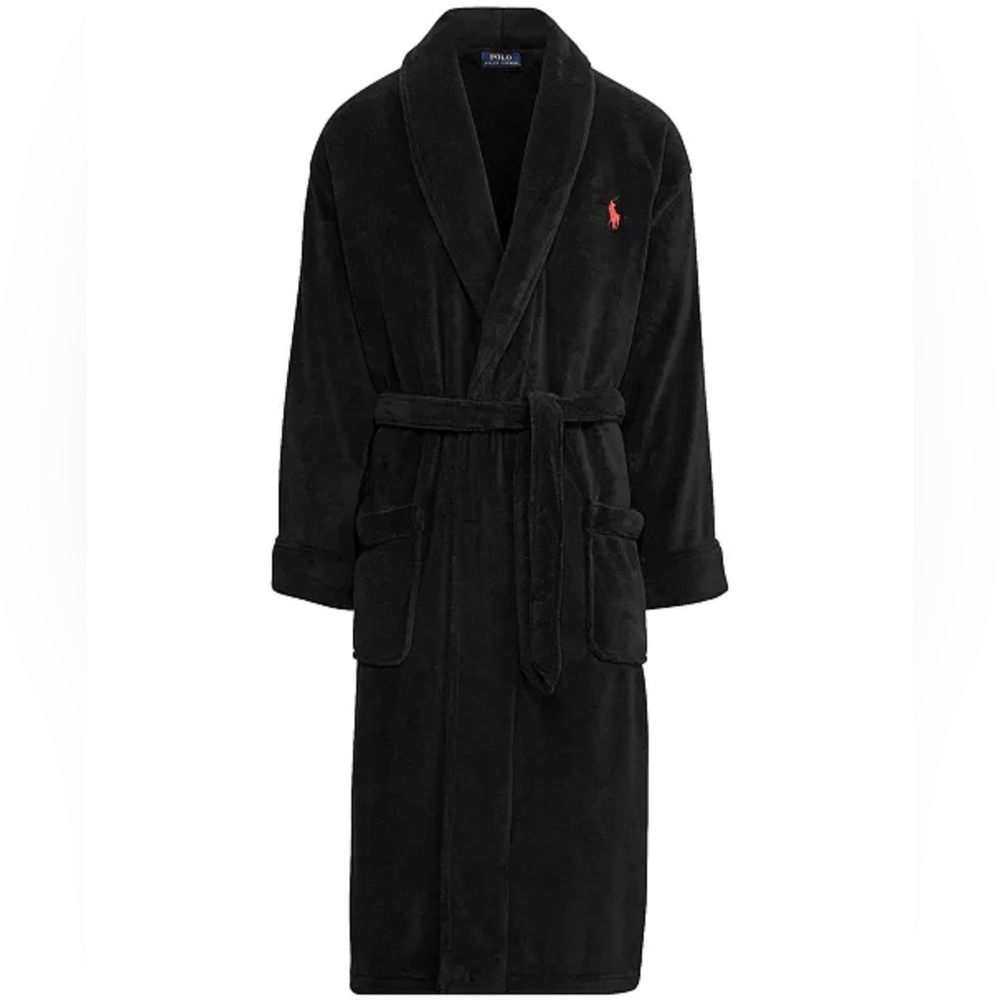 Ralph Lauren Men's Black Plush Robe